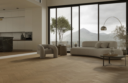 Кварцевый паркет Quartz Parquet Английская Ёлка Дуб Рустикальный 33-410 браш, фаска